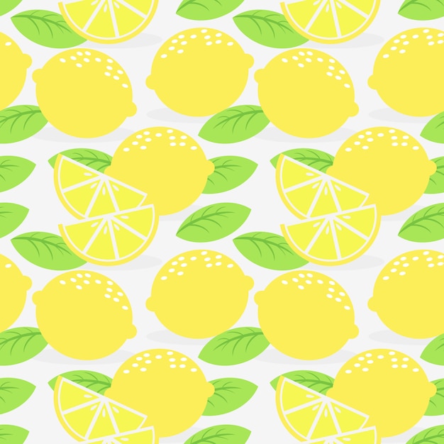 Fresh lemon fruit seamless pattern.