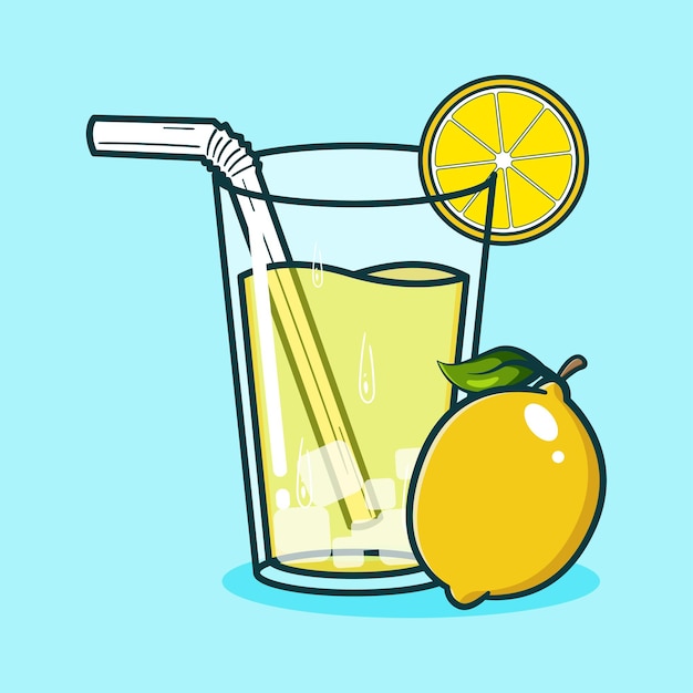 fresh lemon juice illustration design