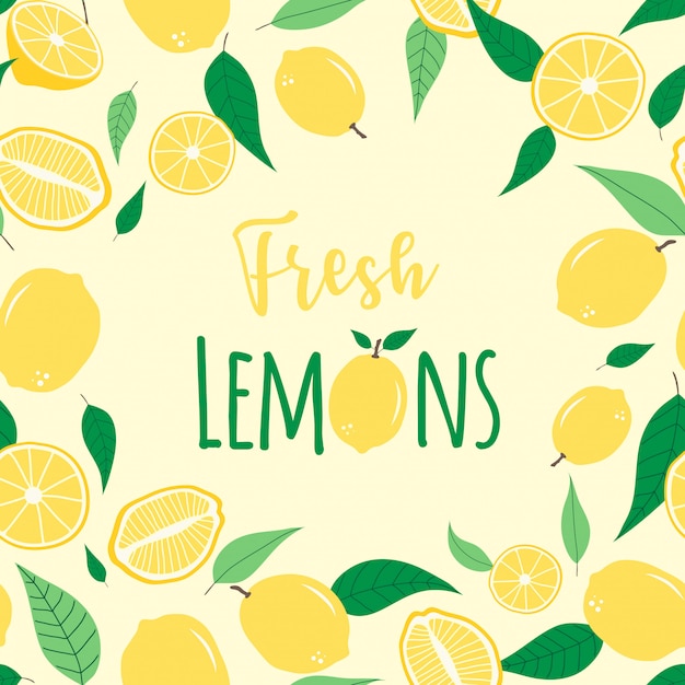 Seamless pattern di limone fresco