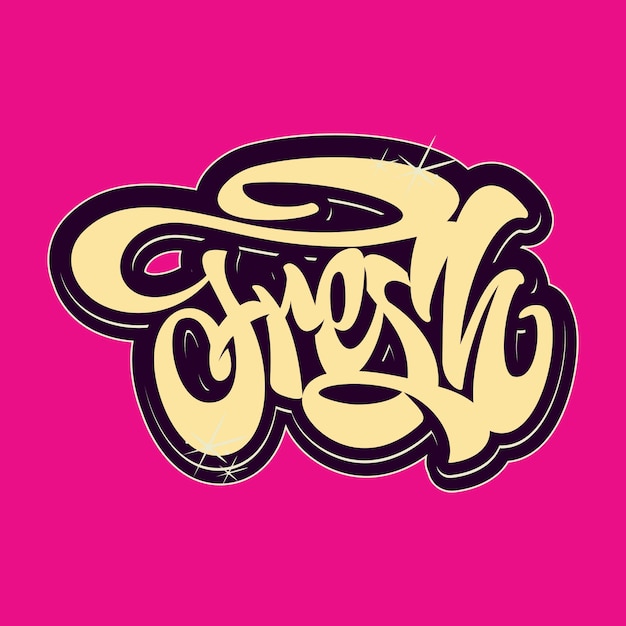 Vector fresh lettering typography graffiti