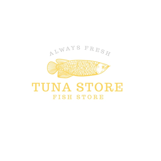 Fresh local fish logo isolated on white