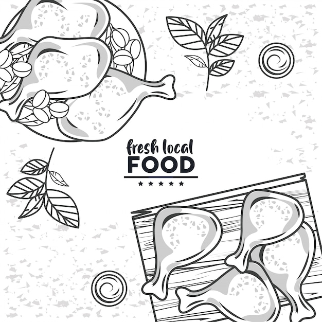 Fresh local food drawing