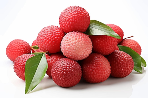 Vector fresh lychee isolate on white background clipping path