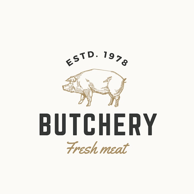 Логотип мясной фабрики свежего мяса