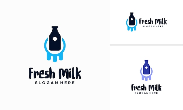 Vector fresh milk logo designs concept vector, healthy milk logo template vector illustration