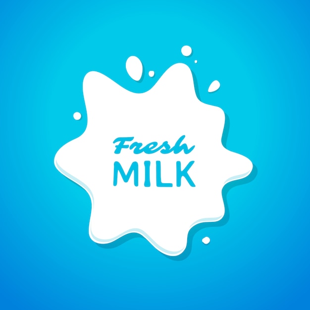 Fresh milk splash on blue