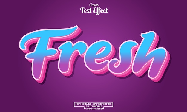 Fresh modern cartoon editable text effect design