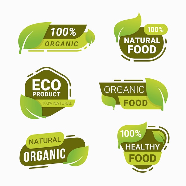 Fresh natural product badge healthy vegetarian food products sticker and labels