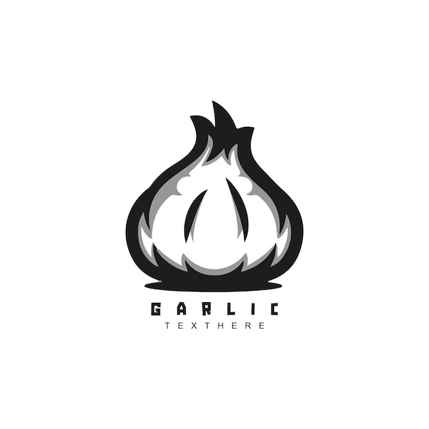 Fresh natural white garlic logo design Vegetarian farm logo for your brand or business