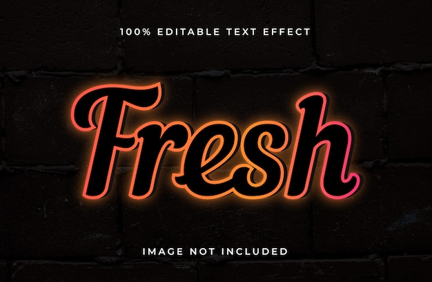 Fresh neon style editable text effect.light text effect