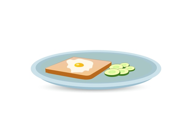 Fresh nutritious breakfast food with eggs vector illustrations