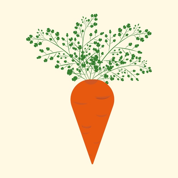 Fresh orange carrot Cartoon style