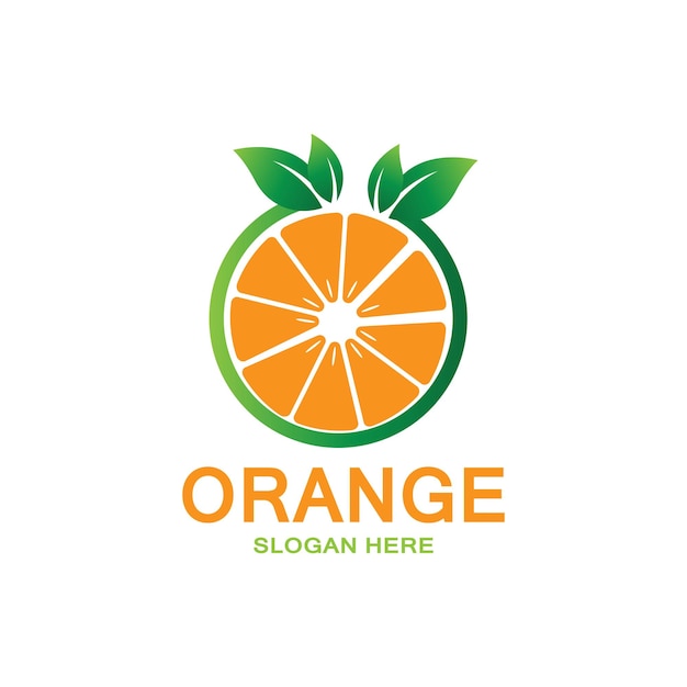 fresh orange fruit logo icon vector lime slice