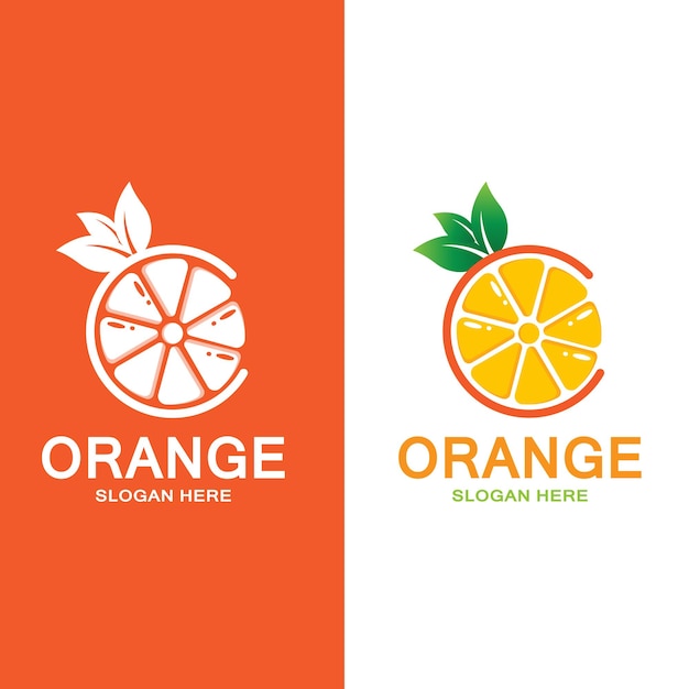 Fresh orange fruit logo icon vector lime slice