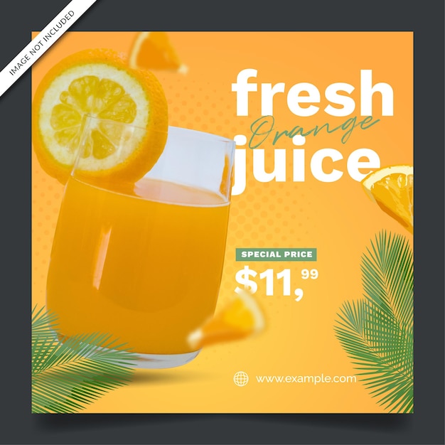 Vector fresh orange juice flyer or social media banner