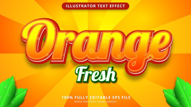 Fresh orange text effect eps file