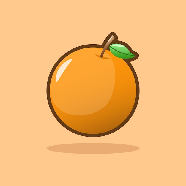 Fresh orange vector icon illustration