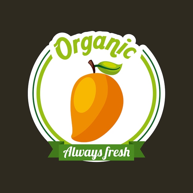 Fresh organic food emblem image