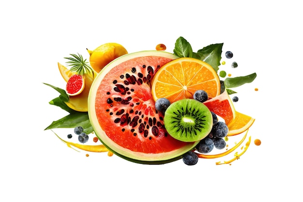 Fresh organic fruit ripe and juicy slice Vector illustration desing