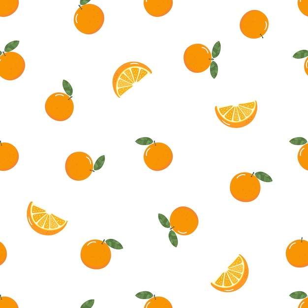 Fresh organic orange seamless pattern.