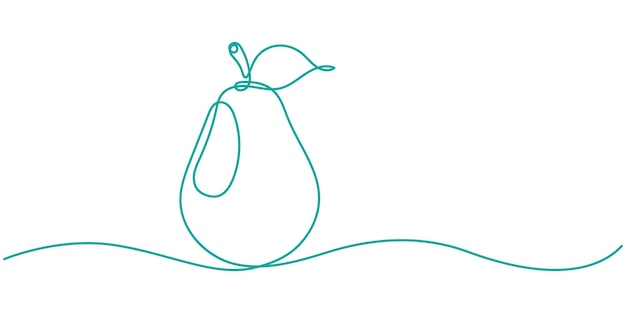 Fresh Pear Continuous Line Editable Stroke Line Fruits Line Icon Outline Vector Symbol