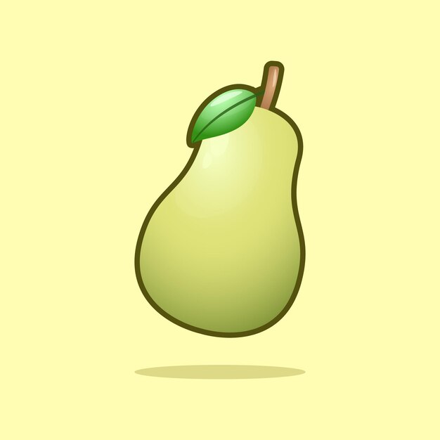 Fresh pear vector icon illustration