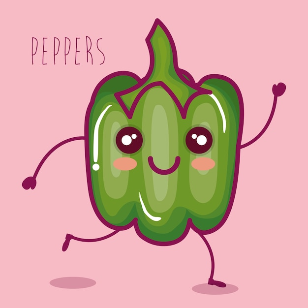 Fresh peppers vegetable character