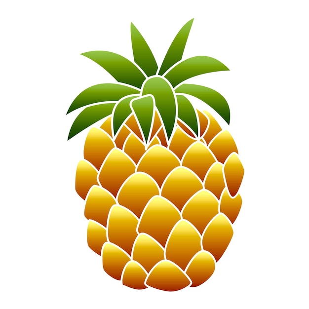 Icona di ananas fresco cartoon di icona vettoriale di ananas fresco per il web design isolato su sfondo bianco