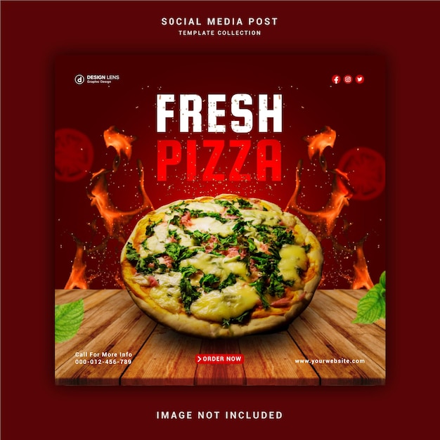 Сообщение в социальных сетях Fresh Pizza