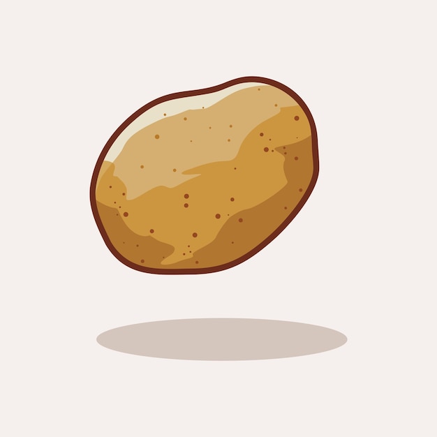 Vector fresh potato hand drawn cartoon illustration