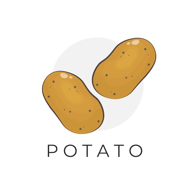 Fresh potato tuber cartoon illustration logo