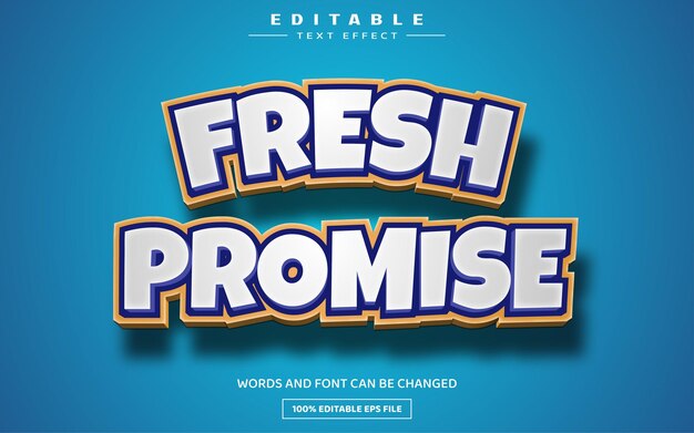 Fresh promise 3d editable text effect template