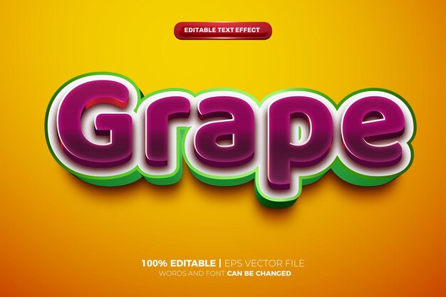 Fresh purple grape 3d text effect