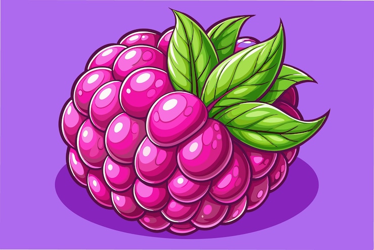 Vector fresh raspberry artwork ideal for food and fruit themes
