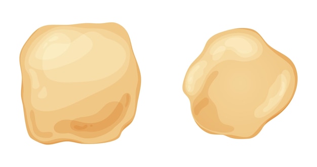 ベクトル 自家製の美味しいパンのための新鮮な生パンは,木製のキッチンローリングピンベクトルの漫画です.