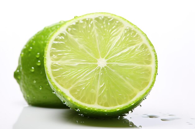 Vettore frutti freschi e maturi di bergamot e spruzzate d'acqua su uno sfondo bianco