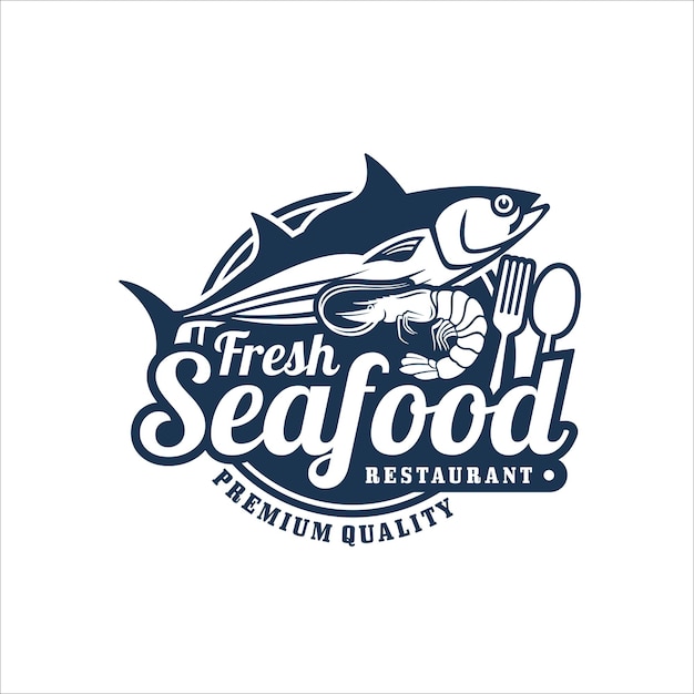 Vector fresh seafood restaurant premium logo