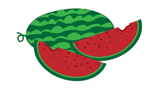 Fresh slices watermelon Ripe delicious juicy sliced watermelon vector illustration background