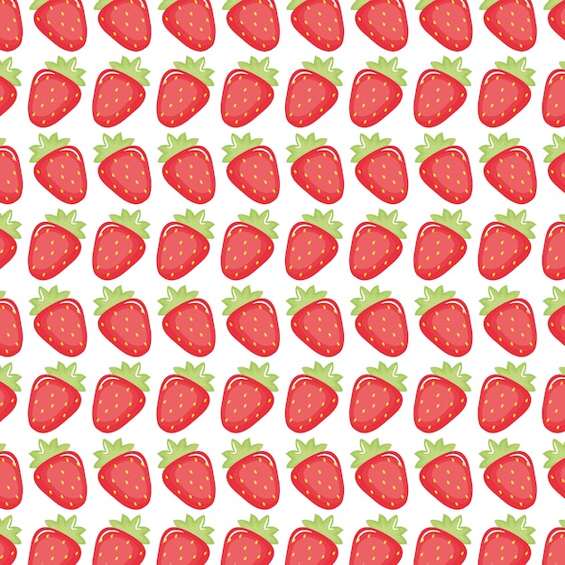 Vector fresh strawberries pattern background