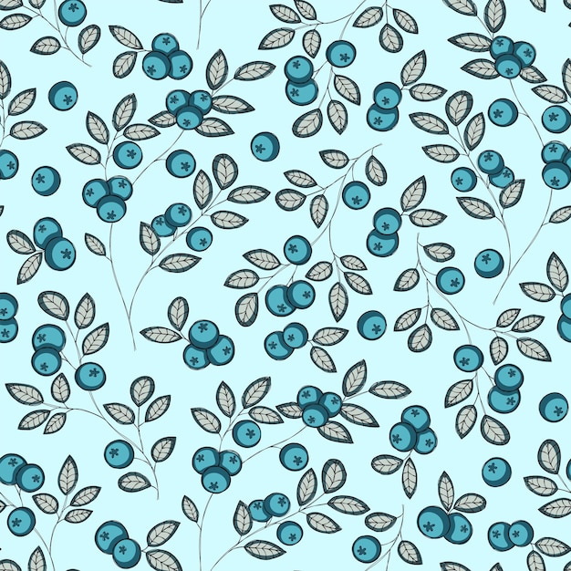 fresh summer charming blueberry pattern