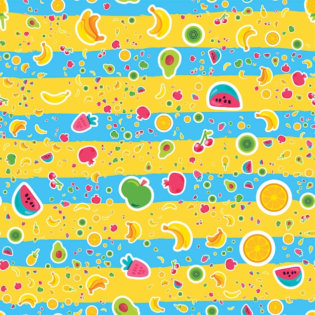 Fresh Summer Juicy Fruit Painted Seamless Pattern