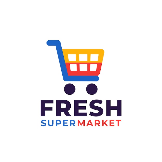 Vector fresh supermarket logo simple design