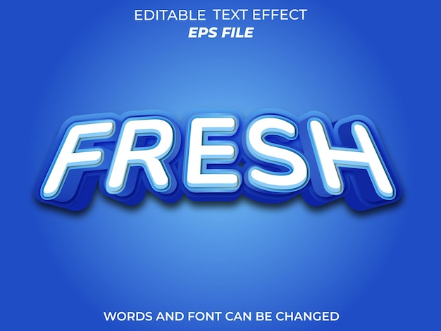 fresh text effect 3d editable text vector template