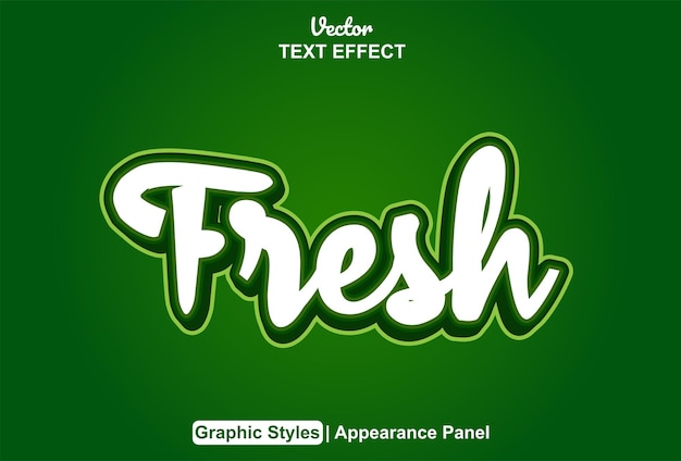 Fresh text effect with graphic style and editable