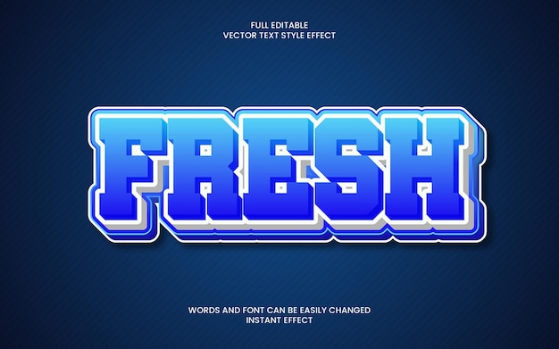 Vector fresh text effect