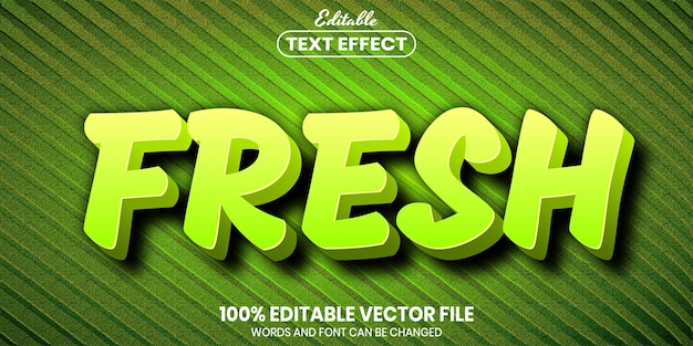 Fresh text, font style editable text effect