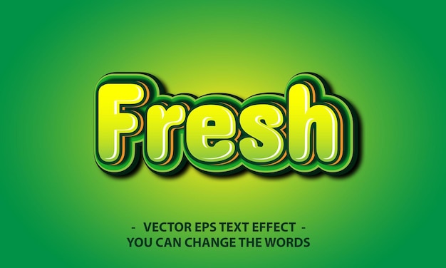 Vector fresh text with effect illustration