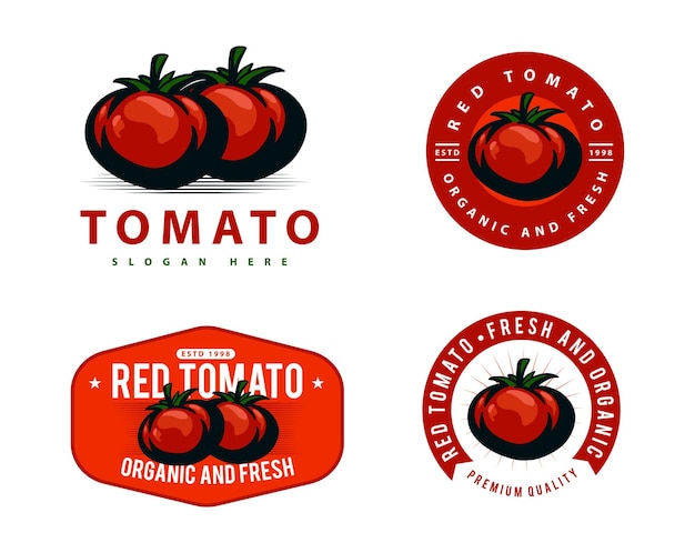 Vector fresh tomatoes logo template design