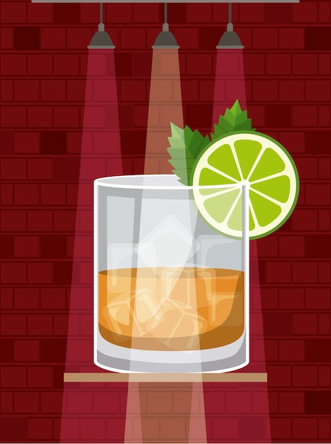 Fresh and tropical cocktail vector illustration design