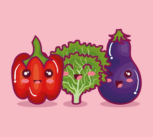 Fresh vegetable funny character vector illustration design